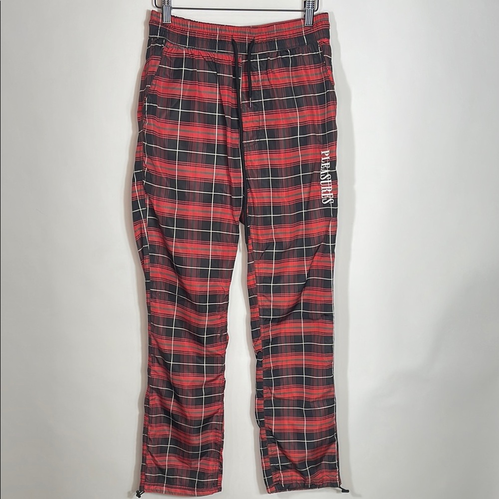 PLEASURES Plaid Red and Black Pants
